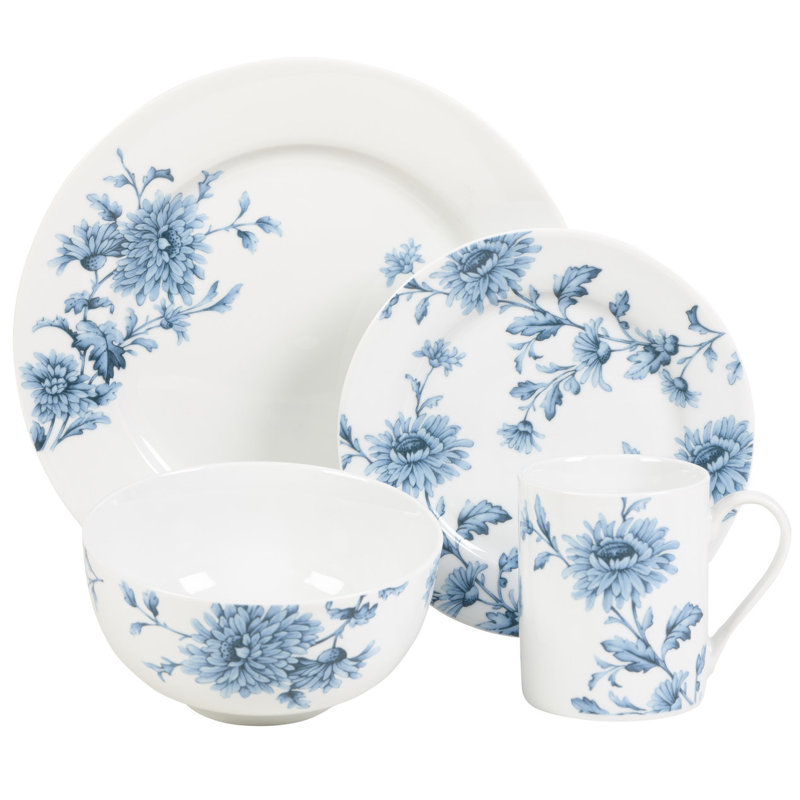Service de 16 pièces à motif rétro de couleur denim Spode Home