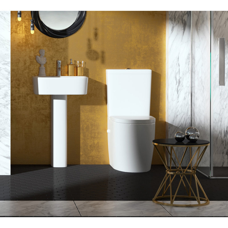 White Stone LPF Elongated Wall Mounted Kit (Seat Included)