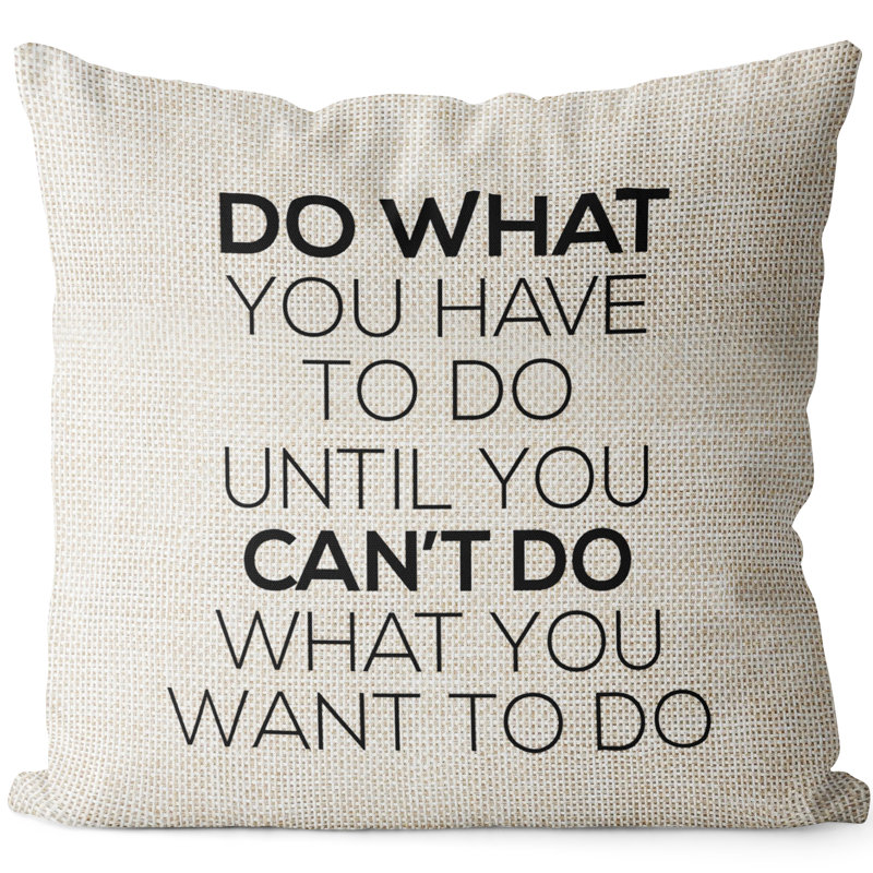Linen Throw Pillow Cover, What You Want to Do Square Pillow Case, 18 × 18 Inches - NTBAY