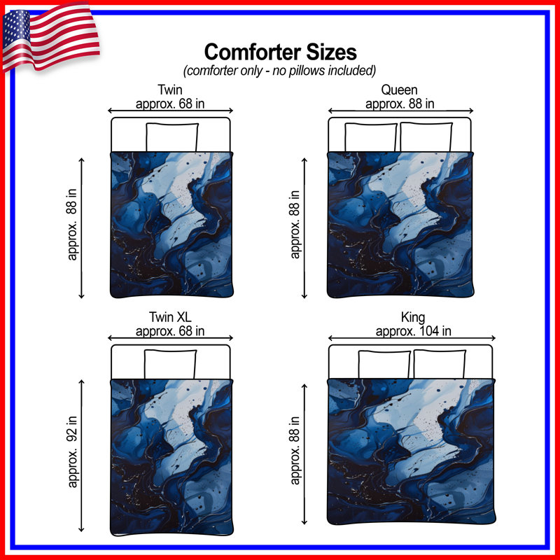 Abstract Waves Bedding Abstract Comforter Modern, King