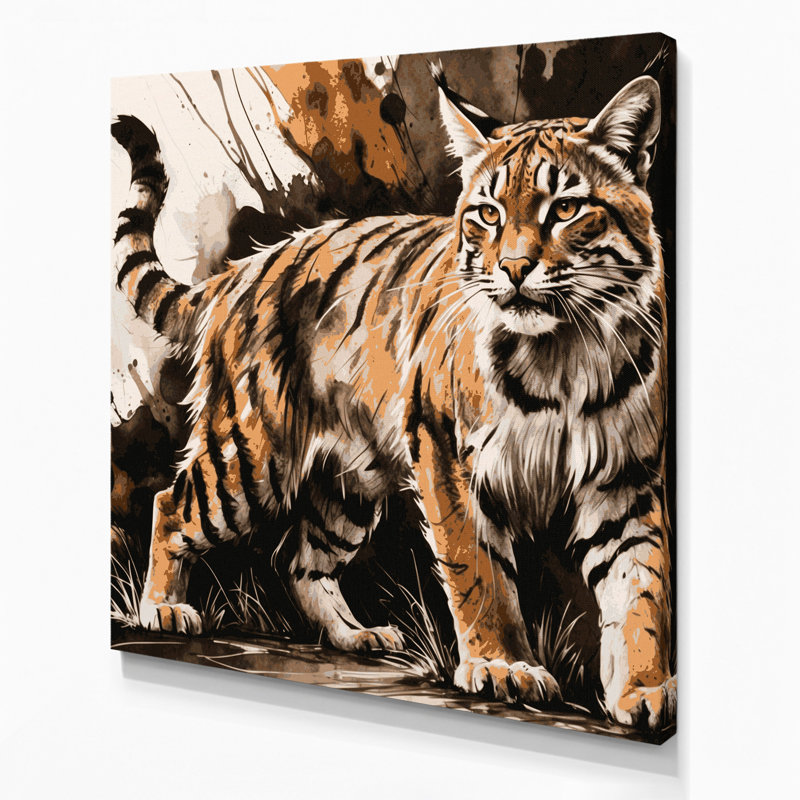 «Big Cats Bobcat», art mural sur toile beige, H 16 po x l 16 po
