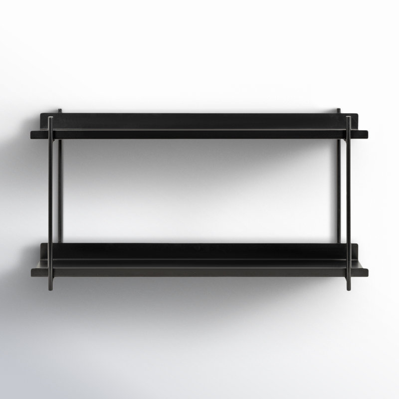 Bedford 2 Piece Metal Tiered Shelf, Black