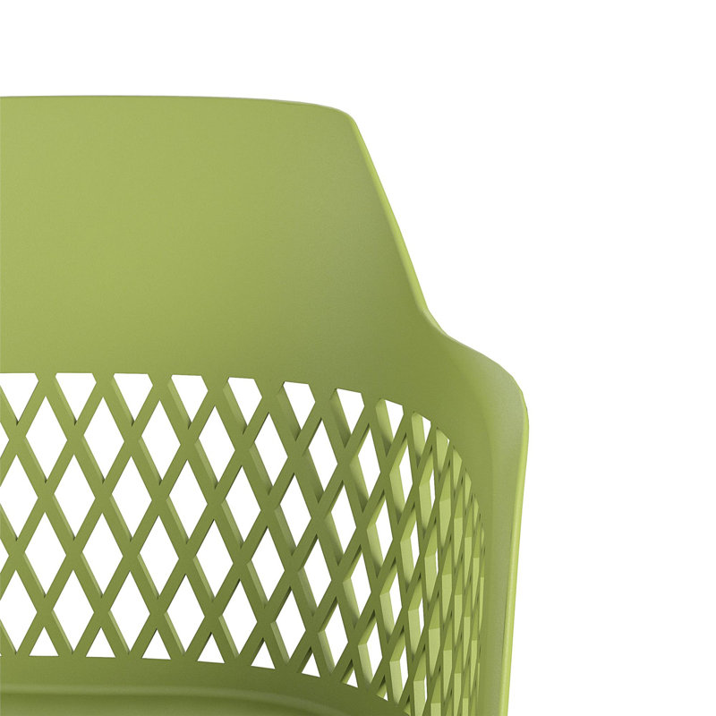 Shari Patio Dining Side Chair with Cushion, Green