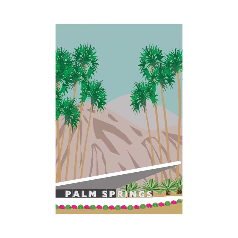 Palm Springs Hotel by Jen Bucheli - Wrapped Canvas Print, 20.32 cm H x 30.48 cm W