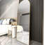 Grand miroir arqué pleine grandeur avec cadre en alliage d'aluminium doré, hauteur 64,9 po, largeur 23,2 po, pour le salon et l'entrée