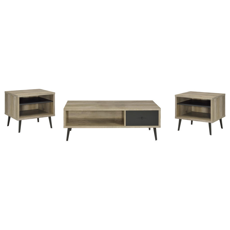 Ensemble de table basse et de table Fernandes, 3 pièces: 2 tables de bout, table basse