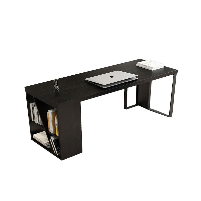 Bureau rectangulaire simple en bois massif noir de luxe Simple, H 30,71 po x l 70,87 po x P 23,62 po