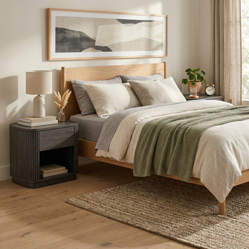 Clawson 2-Piece Nightstand / Side Table Set, Charred Black