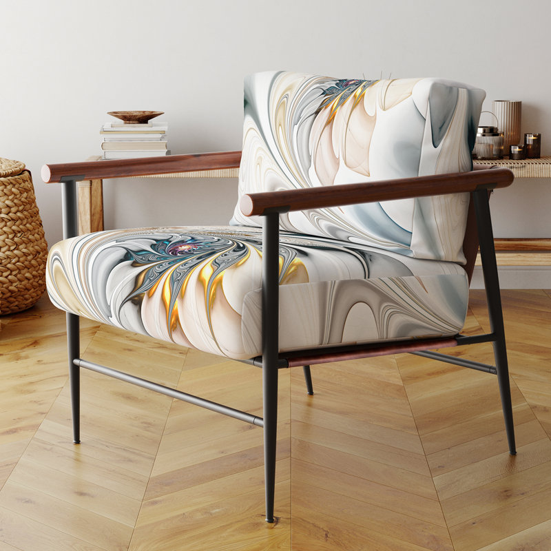 Chaise avec accoudoirs rembourrée en métal Dilsey, Noir, noir, noir, noir