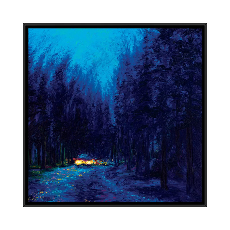 Iris Scott - Blue Redwoods, reproduction d'art sur toile tendue, H 18 po x l 18 po x P 1,5 po, Toile avec cadre noir