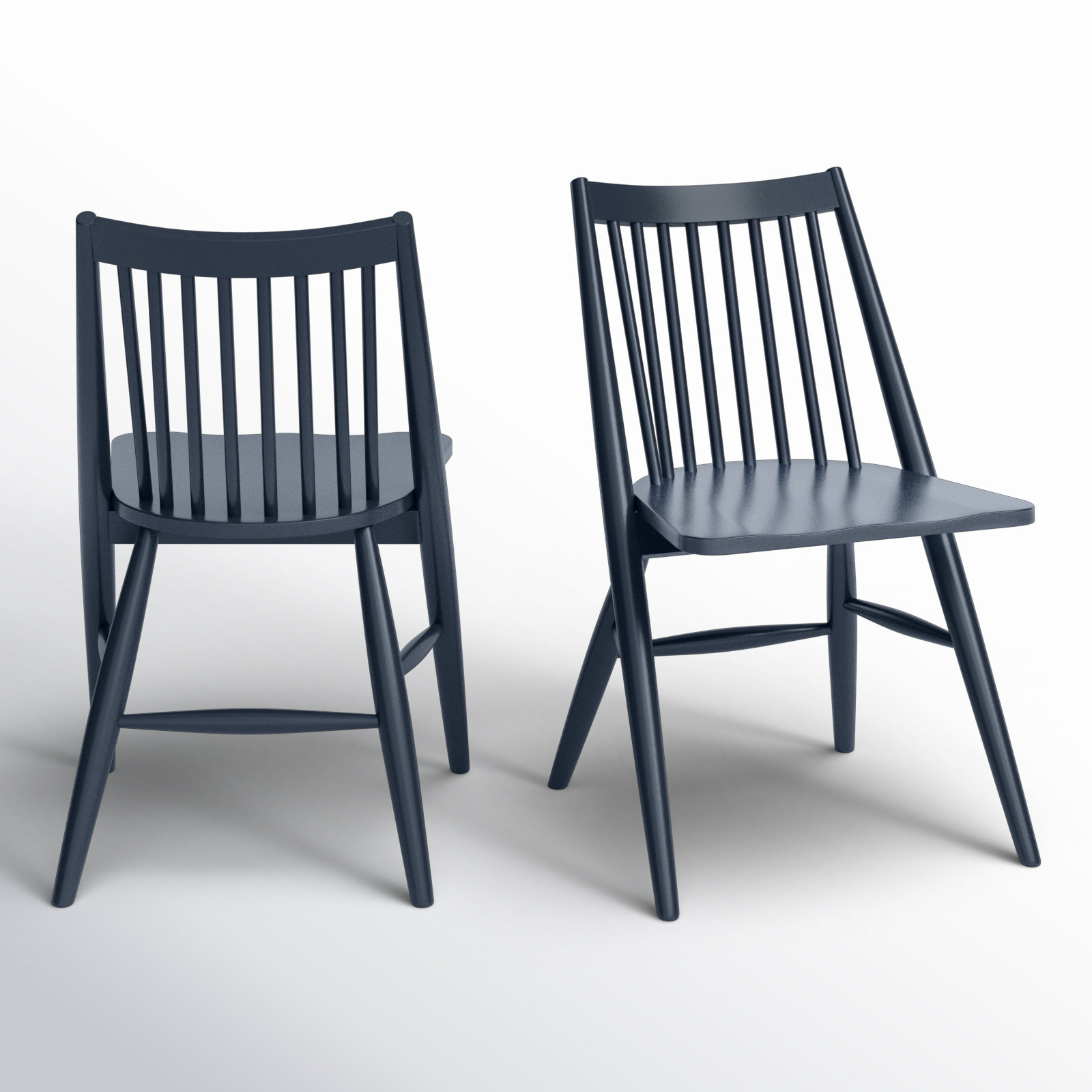 Kloss Solid Wood Slat Back Side Chair, Dark Gray