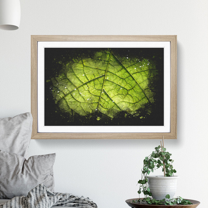Leaf Roads Paint Splash - Picture Frame Graphic Art, Oak Framed, 33cm H x 45cm W x 2cm D