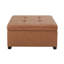 Repose-pieds capitonné en similicuir CARLSBAD, brun cognac