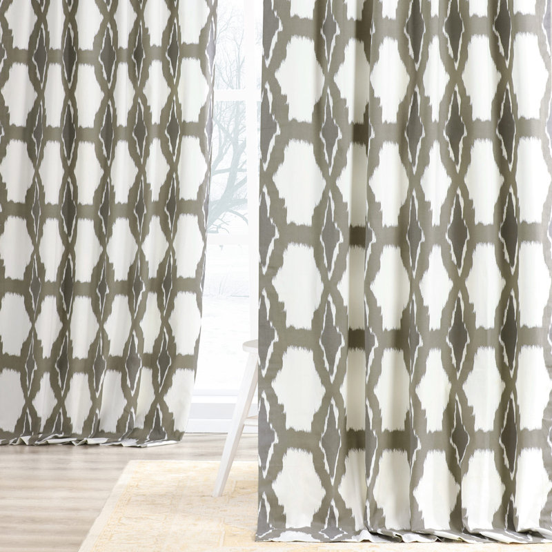 Rideaux obscurcissants Woodcreek Modern Ikat, l 50 po x L 84 po, Gris