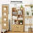 Freestanding Bookshelf with Doors 2 Storage Cabinets and 5 Cubbies 2 Anti-tip Kits Natural