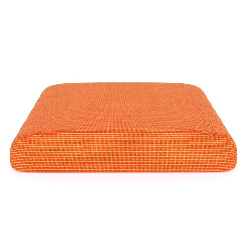 Sunbrella® Outdoor Ottoman Cushion, Sunbrella® Canvas Tangerine, 4" H x 22" W x 20" D
