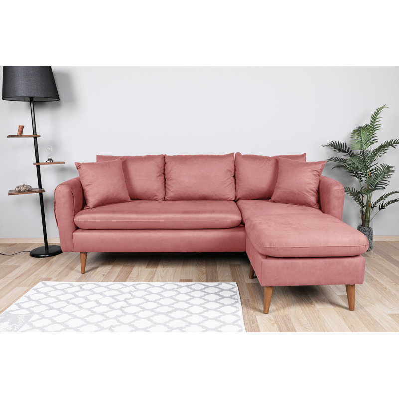 Canapé modulaire faisant face à la droite de 84,65 po de largeur, Rose
