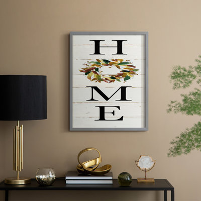 Reproduction encadrée de couronne Home Home - bois massif