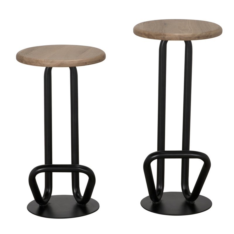 Hook Stool with Metal Frame, Bar Stool (30” Seat Height)