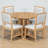 5-Piece Farmhouse Extendable Dining Table Set with 4 Upholstered Chairs, Dining Room Set with 15.7" Leaf, Rustic Kitchen and Living Room Furniture-1189727544