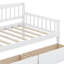 Lit de jour simple en bois de pin avec deux tiroirs de rangement-106358427