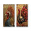 Ensemble de 2 reproductions d'art rouges et dorées «Red I»-110594312-110594318