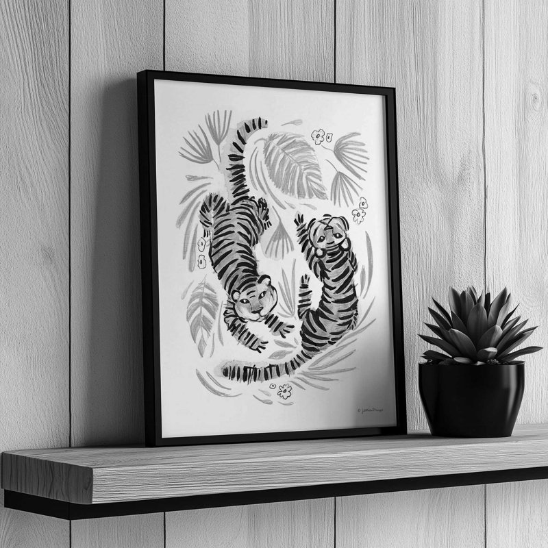 «Tigress» par Jessica Mingo, reproduction d'art, Brun, L 36 x H 48, Impression encadrée