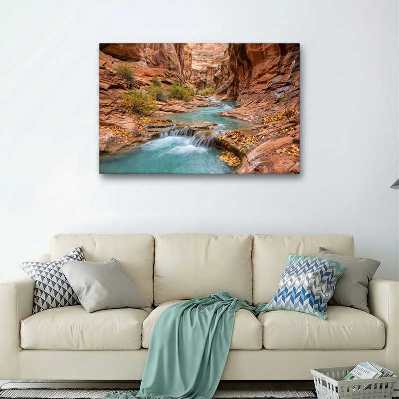 Ensemble de 1 tableau sur toile Canyon Stream, H 36 po x l 48 po, Wrapped Canvas