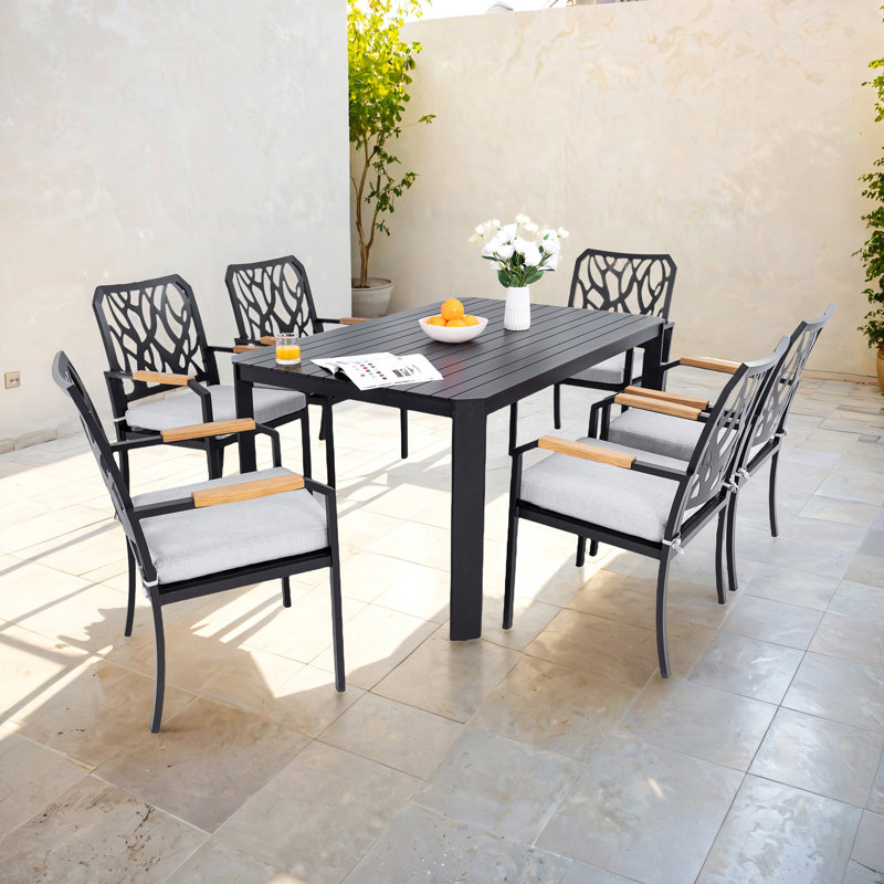 Ensemble de meubles d'extérieur en aluminium pour patio 7 pièces