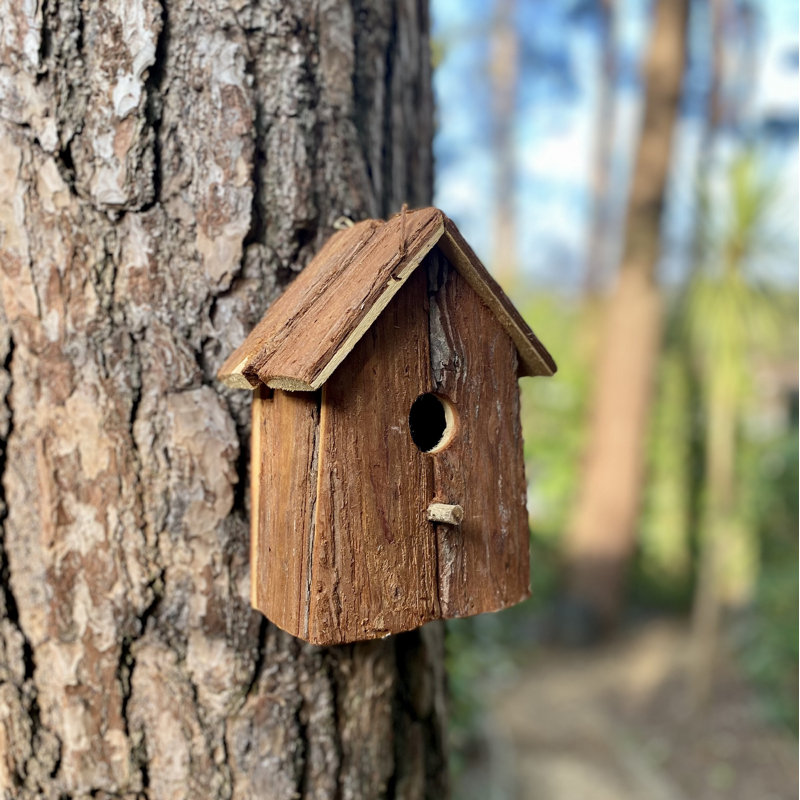 Rustic Barkwood Mounted Bird House