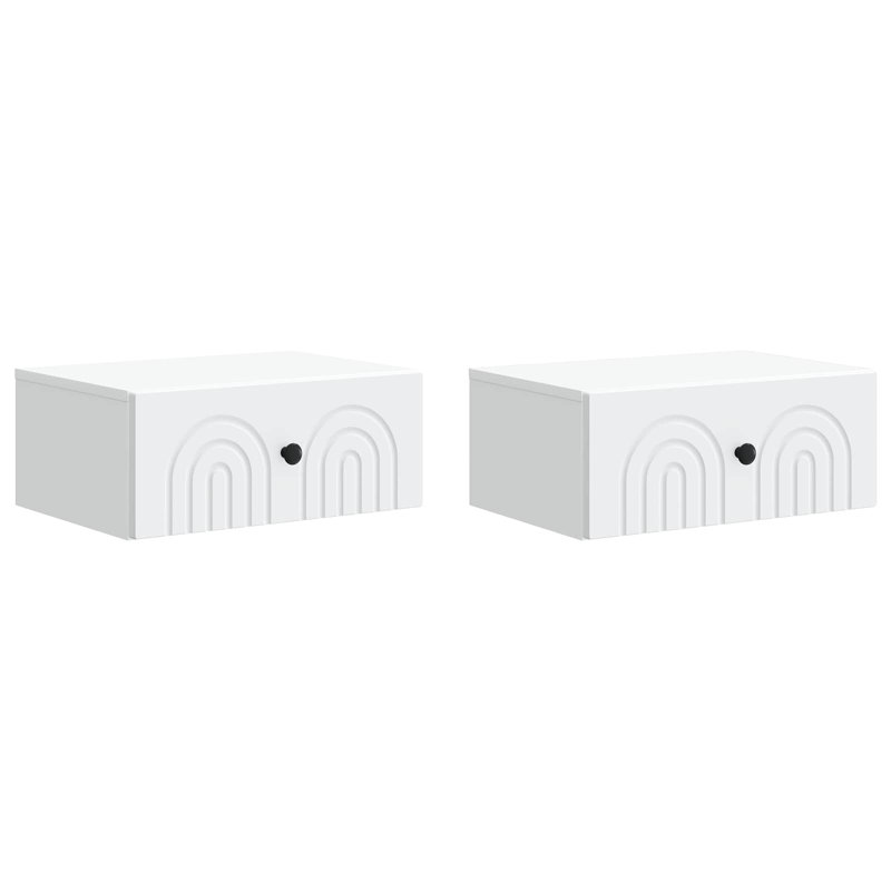 49cm W Manufactured Wood Bedside Table, White