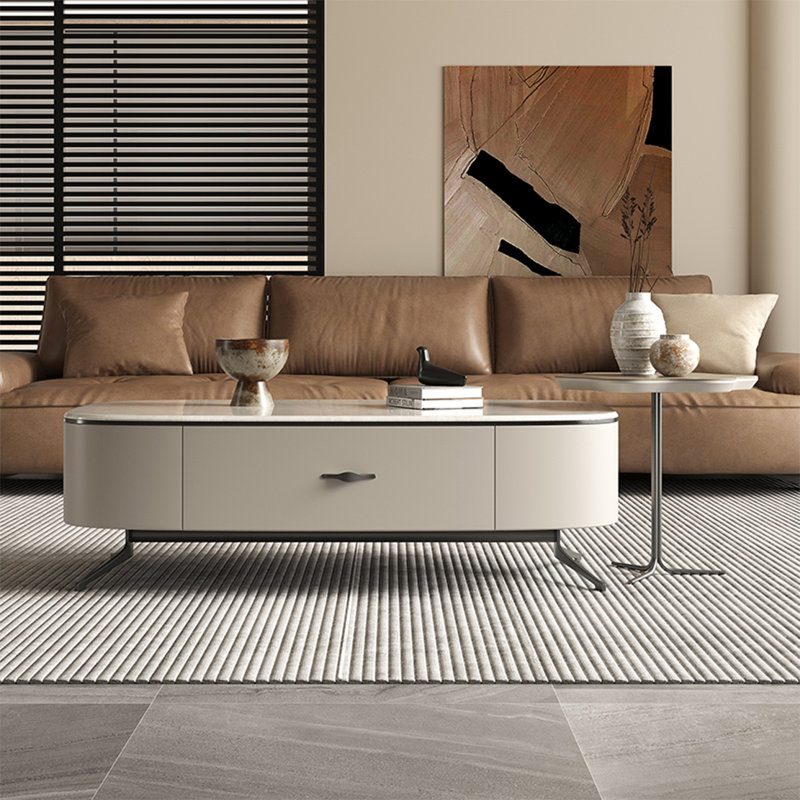 Simple storage microcrystalline stone coffee table