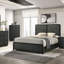 Grand lit tapissier noir Burton