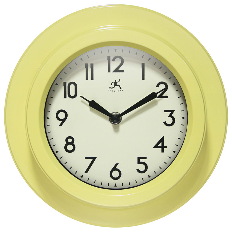 Retro Escape 9.75" Wall Clock, Yellow