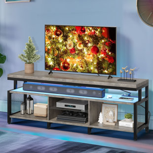  AUXSOUL 70 Inch Mid Century Modern TV Stand for 75 Inch TV,  Wood TV Stand with Storage, Entertainment Center for Living Room Bedroom,  TV Media Console, Oak : Home & Kitchen