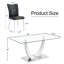 Ensemble de table et de chaises, ensemble de salle à manger en verre trempé de luxe subtil - 63 po x 35,4 po avec 6 chaises en polyuréthane avec un motif à rayures verticales sur le dossier. Pieds en métal argenté.-2051174591-2051174528
