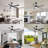 Ceiling Fans with Lights, 52 inch Black Ceiling Fan with Light and Remote Control, Reversible, 3CCT, Noiseless, Ceiling Fan for Bedroom, Farmhouse, living room, Indoor Use