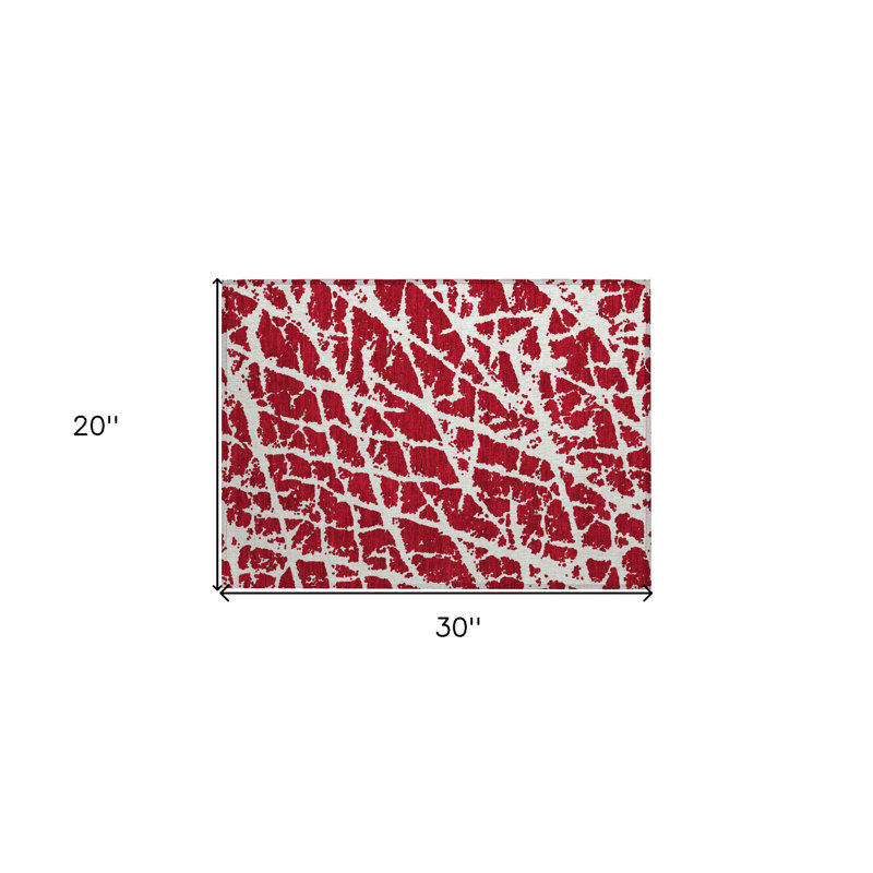 Tapis intérieur antidérapant rouge et blanc 2 pi x 3 pi