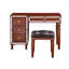 Ensemble de meuble-lavabo traditionnel couleur cerise avec tiroirs de rangement et tabouret