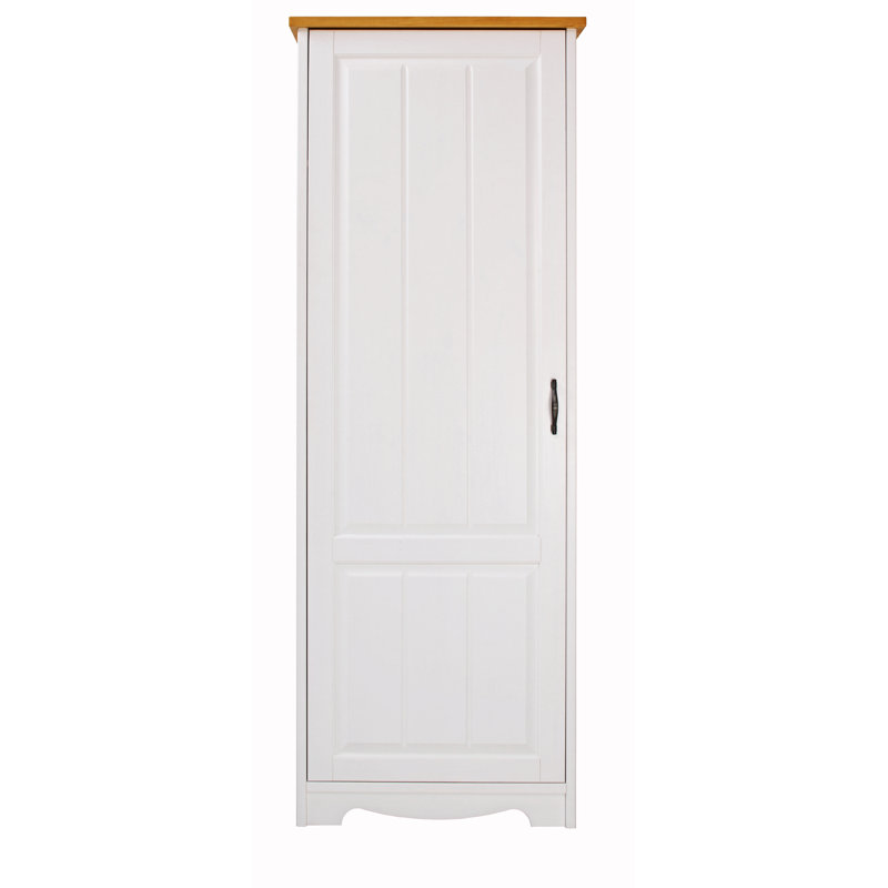 Ferrell 1 Door Solid Wood Wardrobe, White