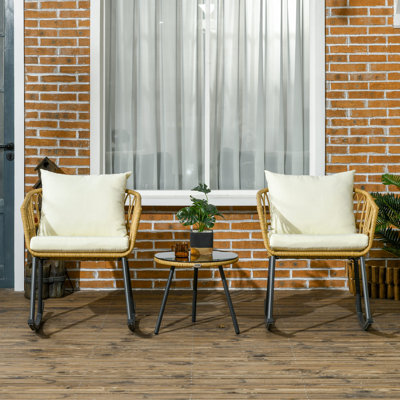 Structure en acier confortable pour chaises berçantes en rotin Pe