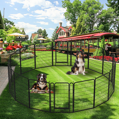 Parc pour chien en métal robuste à 16 panneaux avec porte et clôture H 31,7 po Calumet pour l'extérieur