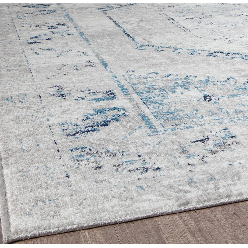 Tapis gris Freya Farmhouse Misty, Rectangle 2 pi 6 po x 4 pi