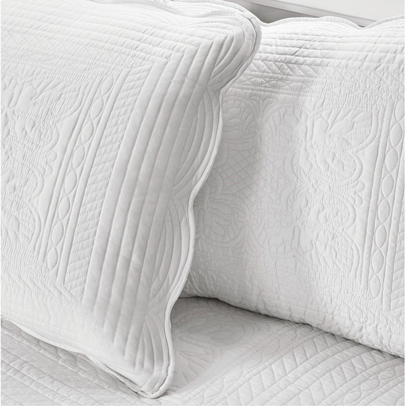 6 Piece Reversible Scalloped Edge Daybed Cover Set Daybed, White