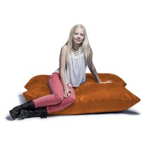 Fun and Function Jaxx Lounger Jr in Pumpackin Microsuede Bean Bag