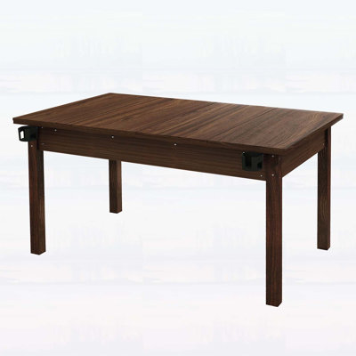 Board Game Table with Removable Top,Wood Legs,Non-Slip Play Mat, and Rotating Cup Holders
