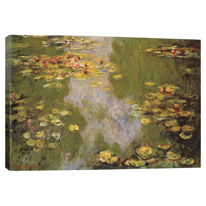Nénuphars 1919, impression sur toile, H 12 po x l 18 po x P 0,75 po, 1