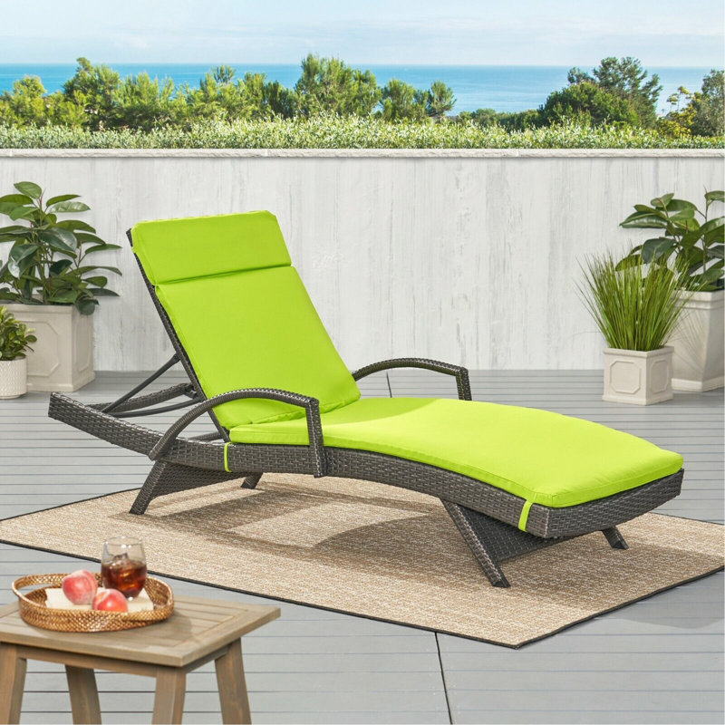 Coussin de remplacement pour chaise longue d'extérieur, vert (coussin seulement), Vert