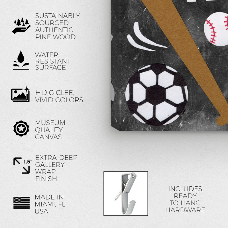 Art sur toile Ellison Sports Fan, H 45 po x l 36 po x P 1,5 po