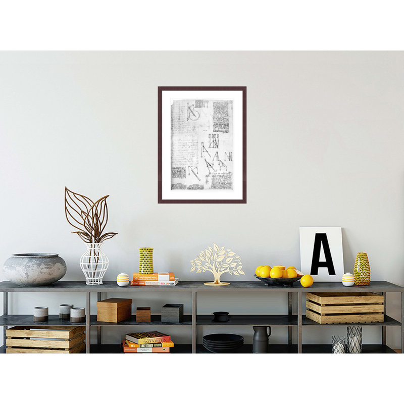 Fol. 213r-d from the Codex Atlanticus 1478-1518 (pen &amp; ink on paper) by Leonardo da Vinci -Framed Giclee Print